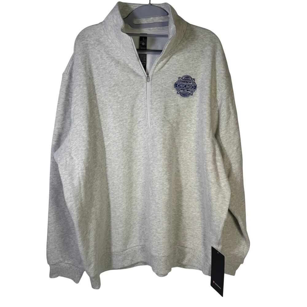 Lululemon Steady State Half Zip Sweatshirt Chicago Weekend Gray XL NWT Oversized